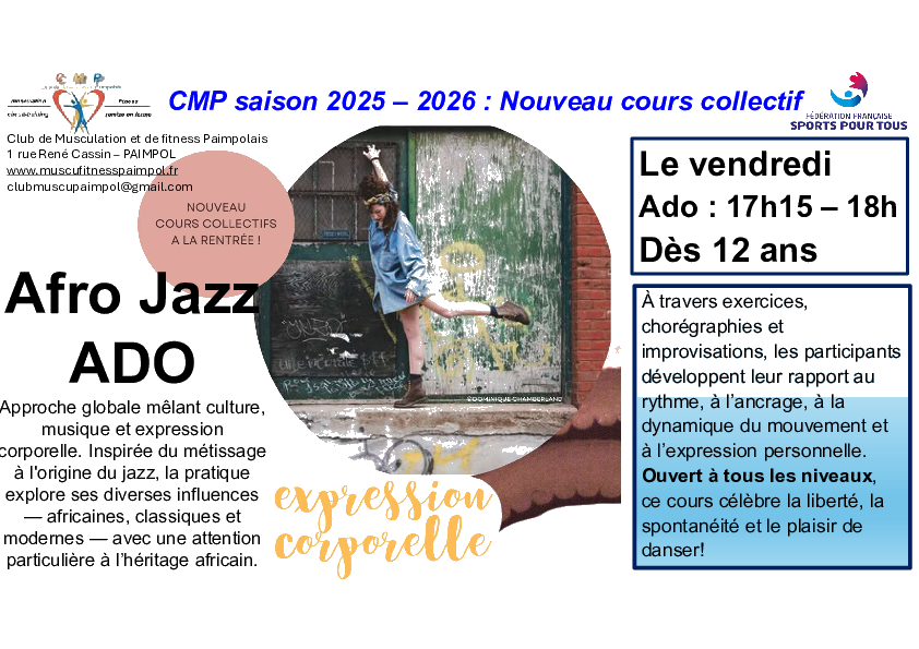 Nouveauté saison 25/26 : Afro Jazz Ados