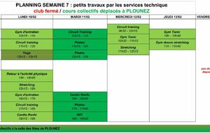 planning de cette semaine (travaux)