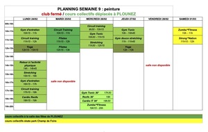 planning spécial pendant les travaux