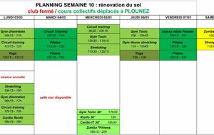 planning de cette semaine (travaux)